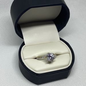 Sterling silver CZ engagement ring